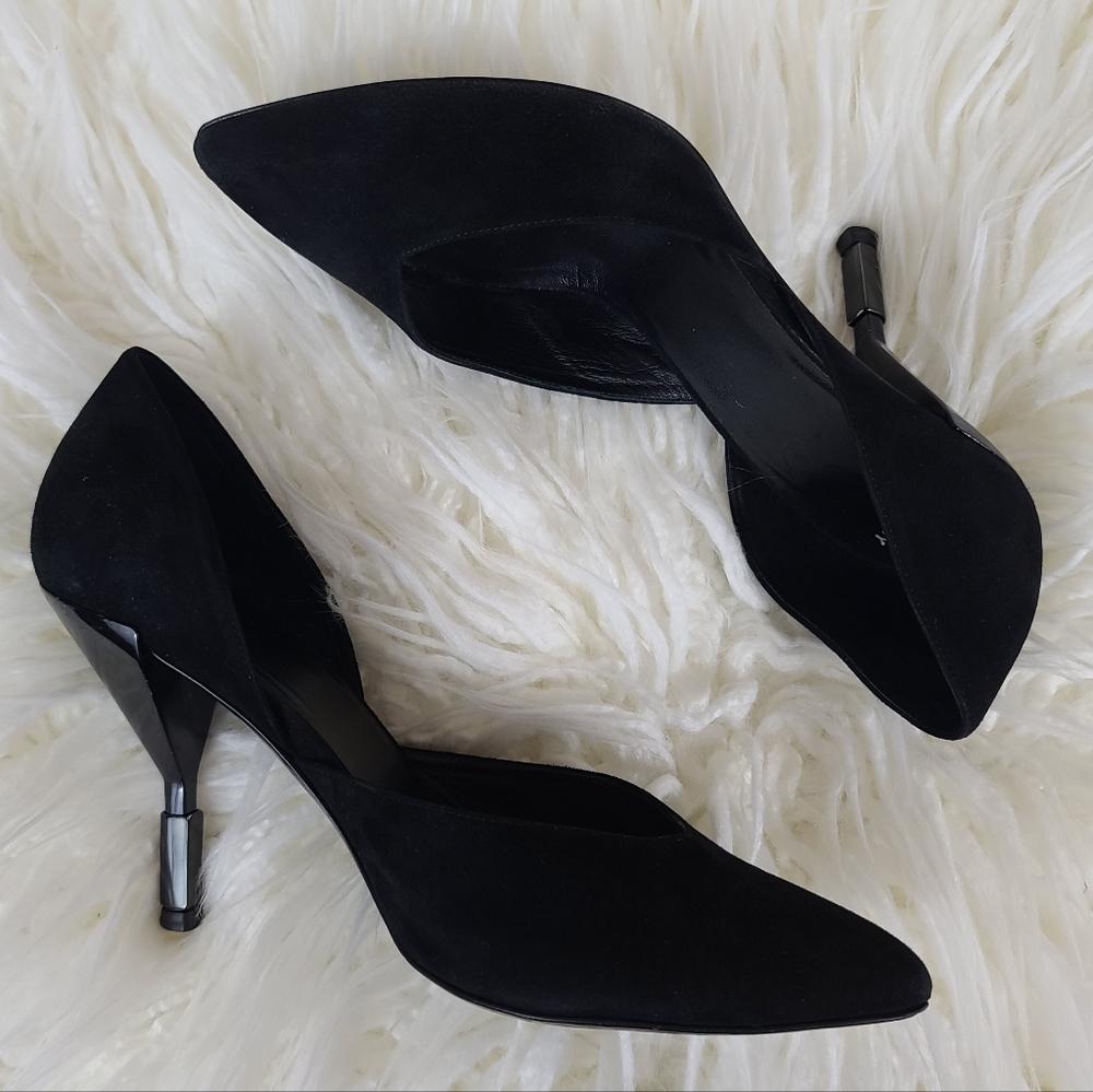 Pierre Hardy 37 Suede Leather Dorsay Pointy Heels Pumps